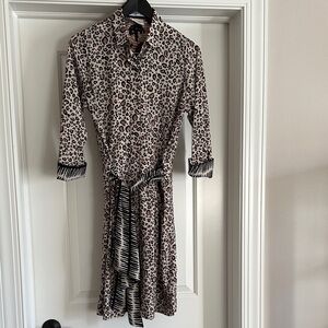 Gretchen Scott Leopard Print Shirt Dress